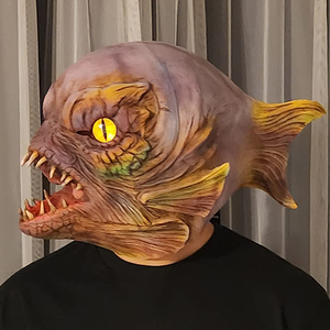 Nueva Máscara <span class=keywords><strong>de</strong></span> Piranha <span class=keywords><strong>de</strong></span> Látex, Máscara <span class=keywords><strong>de</strong></span> Terror para Cabeza Completa, Disfraz <span class=keywords><strong>de</strong></span> Terror, Accesorios <span class=keywords><strong>de</strong></span> Terror para Halloween, Accesorios <span class=keywords><strong>de</strong></span> Carnaval - Product Image 6