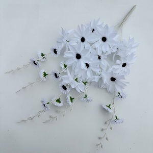 Hot bán 5 dĩa <span class=keywords><strong>Dahlia</strong></span> pinnata hoa nhân tạo bó hoa cho đám cưới nhà tổ chức sự kiện trang trí trắng đỏ dahila hoa nhân tạo - Product Image 6