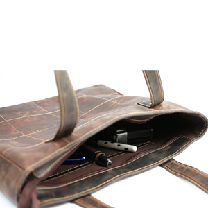 Fabricant en gros de sacs fourre-tout en cuir véritable sur mesure - Product Image 3