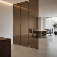 Verre feuilleté trempé teinté bronze brun 4mm 6mm 8mm 10mm certifié CE pour mur-rideau, fenêtre, cloison de bureau, sur mesure