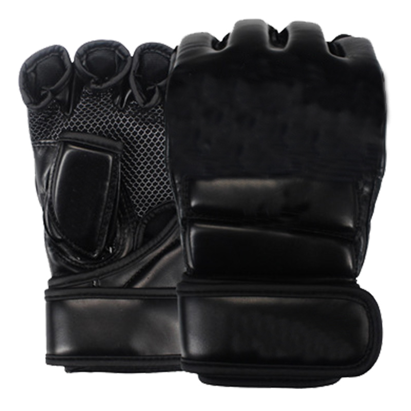 Guantes de boxeo, заводская цена, боксерские перчатки MMA UFC для мужчин и женщин, кожаные перчатки без пальцев