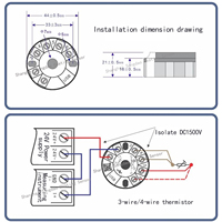 Isolation Type Intelligent Temperature Transmitter Module PT100K Thermocouple 4-20mA Integrated Temperature Acquisition