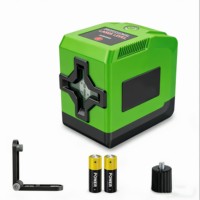 Niveau laser rotatif à 360° à 16 lignes, auto-nivelant, vert, avec réglage de la luminosité, outil laser croisé industriel et DIY, 18650