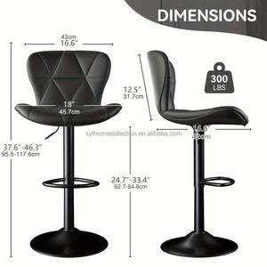Vente <span class=keywords><strong>en</strong></span> gros de tabourets de bar modernes et confortables, rembourrés, pour restaurants et cuisines, tabourets de bar <span class=keywords><strong>en</strong></span> cuir PU noir, chaises de bar, meubles pour la maison - Product Image 4