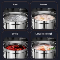 Équipement de restauration commerciale, marmite à soupe en acier inoxydable épaissi avec couvercle, grande capacité, design moderne pour restaurants