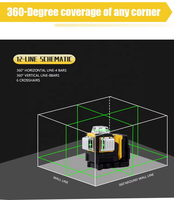 Niveau laser 3D 4D en gros, niveau laser 360 degrés, niveau laser DIY fréquentement utilisé, niveaux laser pas chers, niveau laser 360 pour les travailleurs