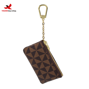 RTS Bulk Mixed Order Zipper PU Designer Coin <b>Purse</b> <b>Small</b> Brand Wallet Credit Card Holder Checkered Pouch with Keychain - Product Image 2