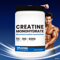 Fabrication OEM sous Marque Blanche Créatine Monohydrate 500g en Poudre Pré-Entraînement Pure en Vrac 200 Mesh pour la Vente en Gros