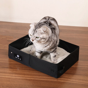 Foldable Oxford Cloth <b>Cat</b> Litter <b>Box</b> Large Size Waterproof Portable Open Top For <b>Cats</b> - Product Image 1