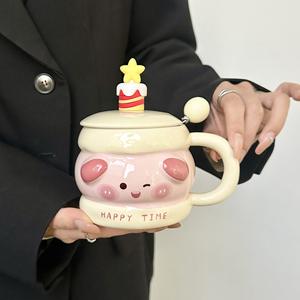 Mug en céramique de haute qualité, motif cochon, vente en gros |   Cadeau mignon pour les couples, les sœurs, les enfants - Anniversaire et souvenir - Product Image 5