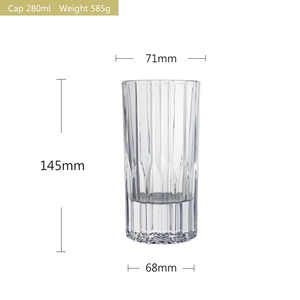 Bicchiere da Shot Classico Multifunzionale da 280ml, Fatto a Mano, Ecologico, con Righe Verticali Alte per Caffè Freddo, Whisky e Feste - Product Image 3