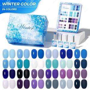 JTING Unique Design 24colors Winter Color Gel Polish Set <b>Box</b> Collection 15ml Gel Uv Color Set OEM/ODM Winter Gel Nail Polish - Product Image 1