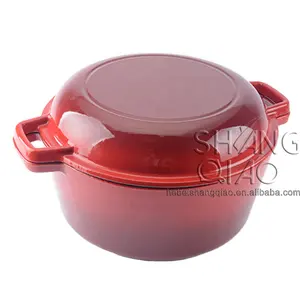 High Quality Cast Iron 2 In 1 Cooker Pre-seasoned Cast Iron Skillet And Double Dutch Oven Set
