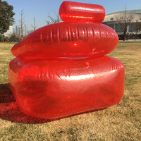 Canapé gonflable populaire en PVC, chaise adulte, Stock de détente, chaise de lit pneumatique, canapé gonflable rouge Transparent