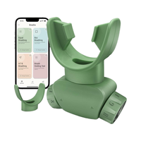 Entraîneurs de respiration portables réglables en ABS et en silicone faciles à nettoyer pour le fitness et les sports quotidiens Vert-emballé dans un sac