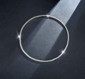 สร้อยคอผู้ชาย TK Hot Sale ประดับโมอิสซาไนต์สีขาว VVS ขนาด 5 มม. เงินแท้ชุบทองคำขาว 18k ชุบโรเดียม พร้อมใบรับรอง GRA - Product Image 3