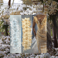 Décoration florale 3D à coudre avec strass, applique de fleur en cristal à 9 facettes pour robe de mariée et robe de bal