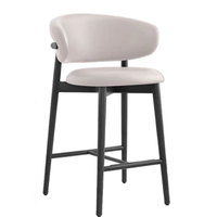 Chaise haute de bar en bois de style européen moderne et luxueux, tabouret de bar en bois moderne pour salle à manger, salon, comptoir, cuisine