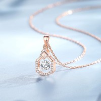 Collier en Moissanite 5mm, Pendentif Géométrique à Cadre Rond, Argent Sterling 925, En Stock, Vente en Gros, Bijoux Fins pour Boutiques