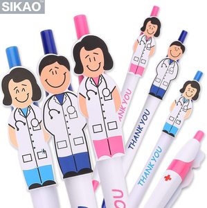 कस्टम लोगो कार्टून डॉक्टर और नर्स बॉल पेन 1.0 मिमी मेडिकल प्लास्टिक अस्पताल पशु के आकार के प्रचार पेन - Product Image 4