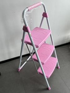 Roze Staal Huishoudelijke <span class=keywords><strong>Ladder</strong></span> Moderne Ontwerp Folding Stap <span class=keywords><strong>Ladder</strong></span> Voor Thuisgebruik - Product Image 2