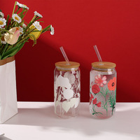 Tasses à thé en verre à pois colorés tasse à eau en verre borosilicaté créatif en gros verrerie tasses en verre à changement de couleur