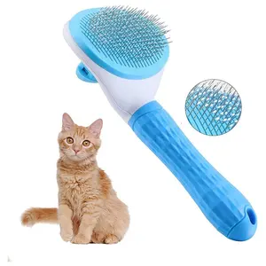 Kedi bakım fırçası evcil hayvan Slicker köpekler kendinden temiz fırça dökülme için bir düğme kaldırır gevşek astar paspaslar karışık
