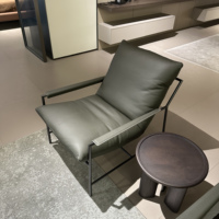 Chaises modernes de tapisserie d'ameublement de salon de style de luxe fauteuils en cuir meubles de maison chaises longues