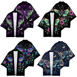 Veste japonaise pratique Haori Anime Papillon, manteau ouvert, voyage, cosplay, événements, hommes femmes, kimono <span class=keywords><strong>japonais</strong></span> traditionnel - Product Image 1