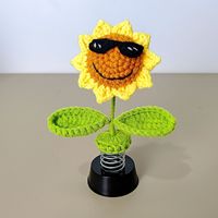 Décoration de voiture à tête oscillante, fleur de tournesol préservée, style disco, mignonne, tendance, en promotion