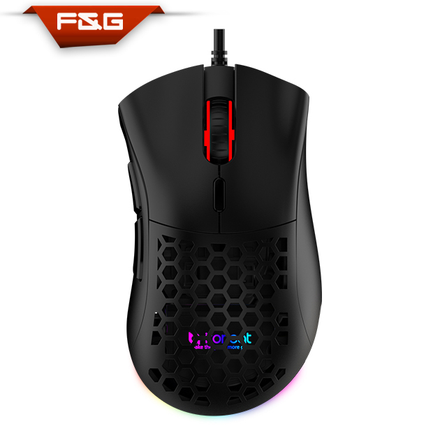 Ultra Light Ergonomics with Holes Wireless and Wired Dual Mode RGB Gaming Mouse