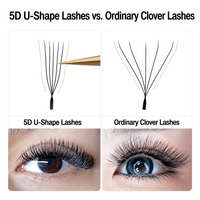 Extensions de cils Premium 5D en forme de U DD BSF, sans cruauté, naturelles, douces, faciles à éventail, faites à la main, 12 rangées, boîte de rangement en valise