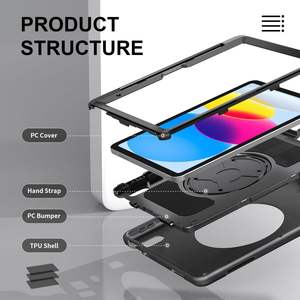 Funda adecuada para iPad de 10.ª generación de 10.9 pulgadas, engrosada, giratoria 360 grados, con ranura para lápiz, cubierta a prueba de golpes para tableta - Product Image 4