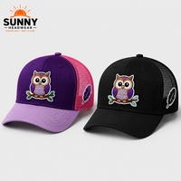 Topi Baseball Polos Katun Dewasa 5 Panel Warna Solid, Topi Trucker Berjaring, Tersedia Logo Kustom