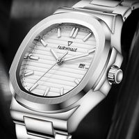 Luxuriöse Modische Quarz-Armbanduhr für Herren mit Quadratischem Gehäuse, Edelstahlarmband, Beschichtetem Glas, 42mm Wasserdicht, Zeiger-Zifferblatt mit Tag/Datum-Anzeige