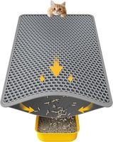Tapis de litière pour chat moderne en EVA, petit tapis anti-éclaboussures, facile à nettoyer, imperméable, antidérapant, durable, écoresponsable, portable, pour l'apprentissage de la propreté