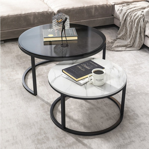 โต๊ะกาแฟทำจากแก้วแบบทันสมัยโต๊ะกาแฟทรงกลมห้องนั่งเล่น - Product Image 6