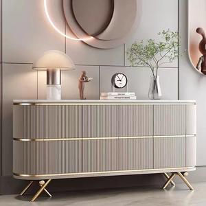 خزانة جانبية فاخرة حديثة بيضاء اللون من JINS بسطح رخامي إيطالي، خزانة تخزين كبيرة السعة، أثاث منزلي للفيلات والشقق وغرف المعيشة - Product Image 1