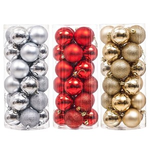 Décorations de Noël, ensemble de 24 boules de Noël suspendues de 3/4/6/8 cm, boules colorées, décorations de Noël pour l'arbre de Noël, ornements décoratifs pour les fêtes - Product Image 4