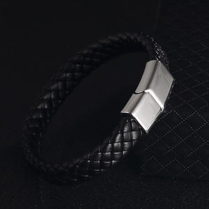 SL017 <span class=keywords><strong>Bracelet</strong></span> en peau de vache tissage bijoux pour hommes en <span class=keywords><strong>cuir</strong></span> véritable tissage à la main en <span class=keywords><strong>cuir</strong></span> <span class=keywords><strong>Bracelet</strong></span> pour hommes en gros - Product Image 4