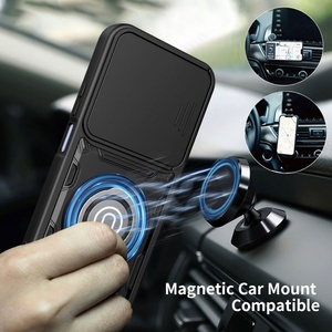 Funda Magnética Antigolpes para Teléfono con Anillo y Ventana Deslizante de TPU y PC de Diseño Empresarial de Alta Calidad para OPPO REALME15X/REALMEC85 - Product Image 4
