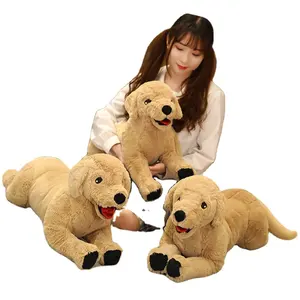 Travesseiro de pelúcia grande, brinquedo gigante de labrador para dormir, corpo de pelúcia, travesseiro para crianças e adultos, ideal para dormir