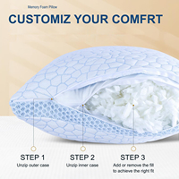 Oreillers rafraîchissants pour dormir en mousse à mémoire de forme déchiquetée, lot de 2 oreillers de lit en gel taille Queen, ensemble de 2 oreillers de soutien doux