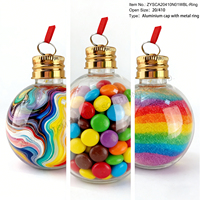 Pot en PET sphérique de 60g 60ml avec bouchon à vis, estampage doré, sérigraphie, emballage créatif pour boissons et cosmétiques, décorations événementielles
