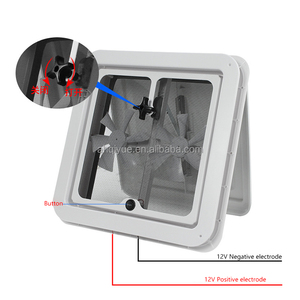 Prix abordable, hotte de ventilation de toit 12V, ventilateur de toit pour camping-car, ventilateur de toit manuel en ABS avec deux ventilateurs d'évacuation, 350x350mm - Product Image 3