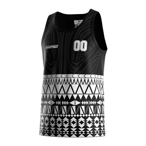 T-shirt de rugby noir et blanc à sublimation tendance, grande taille, débardeur de sport, chemise sans manches pour homme - Product Image 3