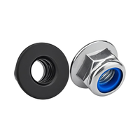 Écrou de blocage à insert nylon à bride hexagonale M3-M16, filetage à gauche, denté, zingué, en acier inoxydable 304, fabricant de fixations sur mesure