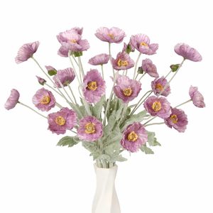 Flor de Amapola Artificial de Tallo Único, Tallo Flocado, Amapola Artificial para Decoración de Jarrones en el Hogar, Arreglos Florales para Bodas y Fiestas, Decoración al por Mayor - Product Image 4