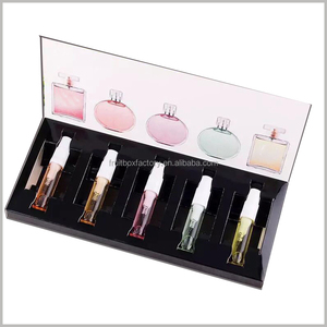 Tarjeta de embalaje cosmético doblada Marca de lujo Perfume Muestra Portabotellas Probador Tarjeta de papel Caja de perfume con logotipo privado - Product Image 2