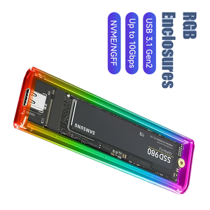 อะแดปเตอร์ M.2 NVMe SATA SSD USB C 3.2 Gen 2 10Gbps NVMe 6Gbps NGFF PCIe อะลูมิเนียมตัวอ่าน M2ภายนอก B + M คีย์10Gbps SATA - Product Image 3